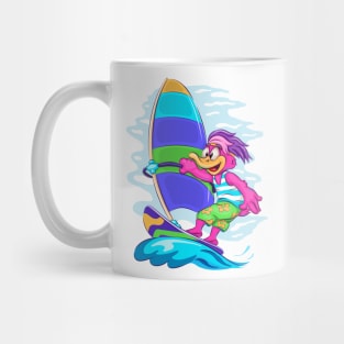 Cartoon Duck Windsurfer Mug